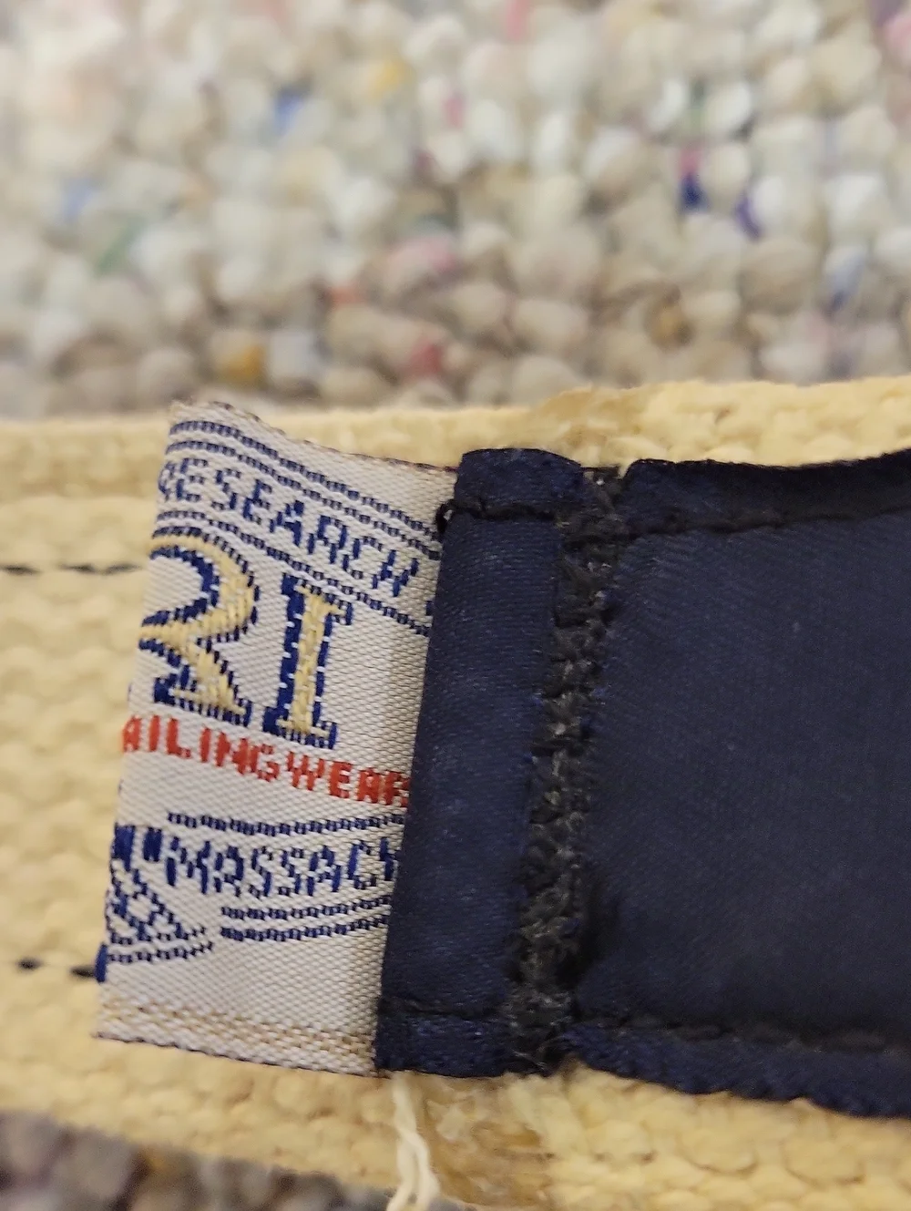 Yachtwear Research Inc Belt with Navy Ribbon and Green Whale Print Coastal